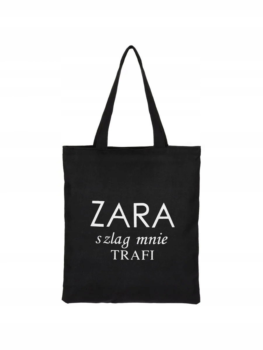 Torba shopperka czarna ZARA szlag mnie tarfii Urodziny Prezent