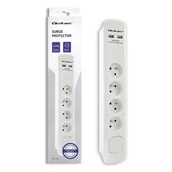 Listwy zasilające - QOLTEC Listwa antyprzepięciowa 4 gniazda 2xUSB 1.8m Biała 50282 - miniaturka - grafika 1