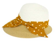 Czapki damskie - Kapelusz Damski Słomkowy Plażowy Letni Z Kokardą Elegancki Retro Regulowany - miniaturka - grafika 1