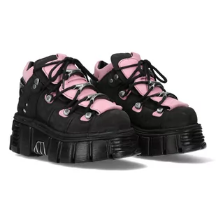 Buty New Rock Nobuck Negro, Nobuck Rosa Tower Negro Lateral [M- 106-C26]-39 - Półbuty męskie - miniaturka - grafika 1