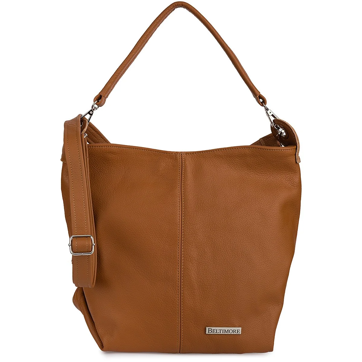Torebka Damska Shopper Skóra Naturalna Miękka Beltimore Camel 936 - on_order