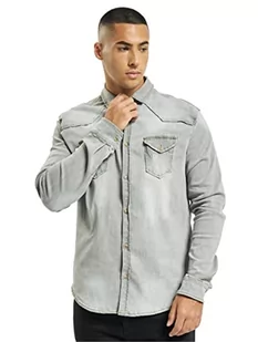 Brandit Męska koszula jeansowa Riley Denim, szary (Denim Denim 169), 5XL - Koszule męskie - miniaturka - grafika 1