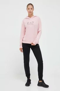 EA7 Emporio Armani dres damski kolor różowy - Dresy damskie - miniaturka - grafika 1