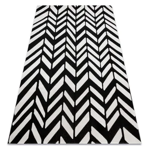 Dywan nowoczesny MUNDO E0571 jodełka, chevron outdoor beż / czarny 160x220 cm - Dywany - miniaturka - grafika 1