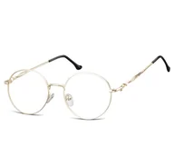 Okulary korekcyjne, oprawki, szkła - Okulary oprawki okrągłe zerówki metalowe korekcyjne L120C - miniaturka - grafika 1