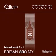 Pozostałe akcesoria kosmetyczne - Jednorazowy pigment do makijażu permanentnego brwi Bioevolution Brown 800 MX Qline Pro 0,7ml monodose - miniaturka - grafika 1