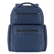 Plecaki - PIQUADRO Woody Duży plecak ze skóry i tkaniny, niebieski, Taglia unica, Biznes - miniaturka - grafika 1