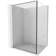 Ścianki i drzwi prysznicowe - Mexen Kioto ścianka prysznicowa 100 x 200 cm, transparent/czarny wzór 8 mm, biała - miniaturka - grafika 1