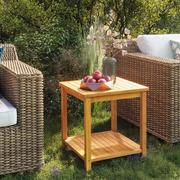 Ławy i stoliki kawowe - vidaXL Stolik boczny z litego drewna akacjowego, 45 x 45 x 45 cm - miniaturka - grafika 1