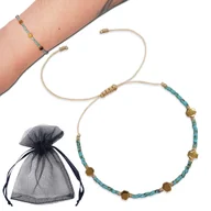 Bransoletki - Bransoletka z turkusem i złotym hematytem MIYUKI – subtelny talizman mocy - miniaturka - grafika 1