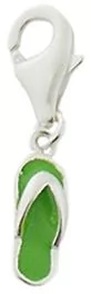 Murrano Charms Zawieszka Koralik Srebrny ZIELONY SANDAŁ CHS-017 - Charmsy - miniaturka - grafika 1