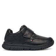 Buty dla chłopców - Półbuty Tommy Hilfiger Low Cut Velcro Shoe T3B4-33176-1355 M Czarny - miniaturka - grafika 1