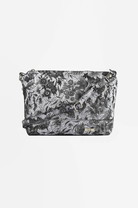 Damska skórzana listonoszka w kwiaty