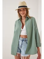 Bluzki damskie - Hapiness Istanbul Koszula w kolorze miętowym - miniaturka - grafika 1