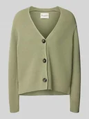 Swetry damskie - Kurtka z dzianiny o kroju relaxed fit z czystej bawełny - miniaturka - grafika 1