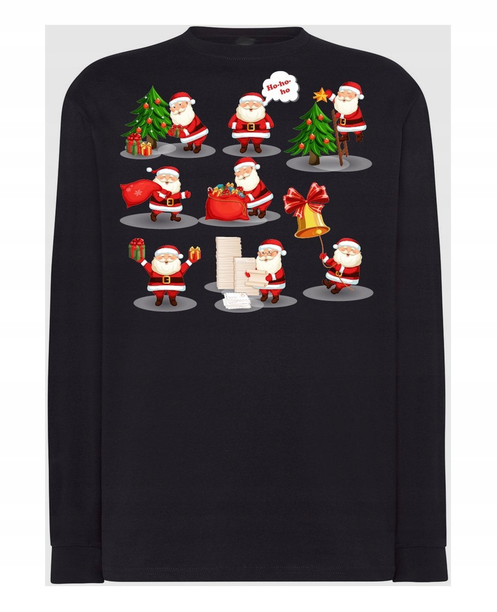 Longsleeve nadruk Mikołaj Święta Prezenty Rozm.3XL