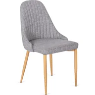 Krzesła - Krzesło Skandynawskie Tapicerowane Tkanina Do Jadalni Salonu Szare TORINO - miniaturka - grafika 1