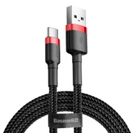 Kable USB - Baseus TelForceOne kabel Cafule USB - USB-C 3,0 m 2A czerwono-czarny BRA008178 - miniaturka - grafika 1