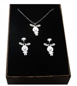 Zestawy biżuterii dla kobiet - Komplet dziecięcy zajączek na szczęście srebro 925 - miniaturka - grafika 1