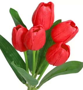TULIPANY BUKIET TULIPANÓW GUMOWANE GUMOWE SILIKONOWE JAK ŻYWE - Sztuczne kwiaty - miniaturka - grafika 1