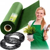 Agrowłókniny - Agrowłóknina ogrodowa 1,6 m x 50 m 90 g/m2 + 100 szpilek Plonos - zielona - miniaturka - grafika 1