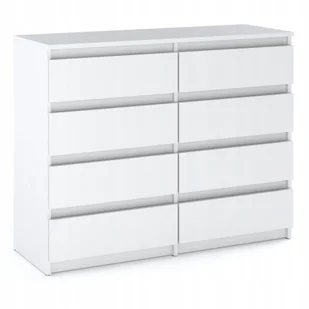 Komoda Biała z 8 Szufladami 120 CM Szafka Rtv Meble Do Salonu Sypialni Loft - Komody - miniaturka - grafika 1