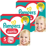 Pieluchy - Zestaw Pampers Pants, pieluchomajtki, rozmiar 5, 12-17 kg, 2 x 96 sztuk - miniaturka - grafika 1
