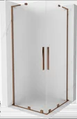 Kabiny prysznicowe - Mexen Velar L Duo kabina prysznicowa rozsuwana 80x80 cm, szron, różowe złoto - 871-080-080-02-33-60 - miniaturka - grafika 1
