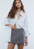 Spódnice - Stradivarius Spódnicospodnie z rozcięciem z boku Ciemnoszary M - miniaturka - grafika 1