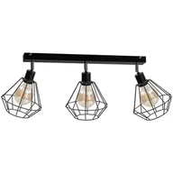 Lampy sufitowe - KET Druciana LAMPA sufitowa metalowa OPRAWA industrialna czarny KET454 - miniaturka - grafika 1