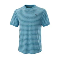 Koszulki męskie - Wilson Wilson Męska koszulka z krótkim rękawem, STRIPE CREW wielokolorowa niebieski (Barr Reef) / biały S WRA789201 - miniaturka - grafika 1