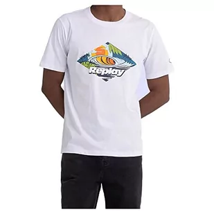Replay T-shirt męski, Optical White 001, XL - Koszulki męskie - miniaturka - grafika 1