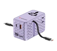 Akcesoria podróżnicze - Verbatim 30188 70W 2x kabel USB-C Purple - miniaturka - grafika 1