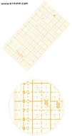 Akcesoria kreślarskie - M1632 YW Liniał do patchworku i quiltingu, 160x320 mm, podziałka centymetrowa, żółta - miniaturka - grafika 1