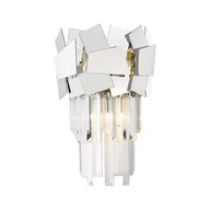 Lampy ścienne - Zuma Line LAMPA ścienna QUASAR W0506-02A-B5AC szklana OPRAWA glamour kinkiet crystals srebrny przezroczysty W0506-02A-B5AC - miniaturka - grafika 1