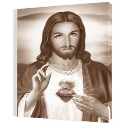 Obraz religijny na płótnie Serce Jezusa - Ikony i obrazy sakralne - miniaturka - grafika 1