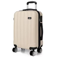 Walizki - Kono Trwałe walizki z twardą obudową z 4 kółkami obrotowymi, lekka walizka na kółkach podróżny ABS, 50 cm, 61 cm, 71 cm, BEŻOWY, 24", Carry-on - miniaturka - grafika 1