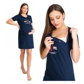 Piżamy ciążowe - Koszula Porodowa Rozpinana Do Karmienia Nocna Ciążowa Do Porodu Best Mom L - miniaturka - grafika 1