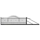 Ogrodzenia - Brama przesuwna Tytus 400 x 130-150 stal ocynk RAL9005 prawa z automatem w słupku - miniaturka - grafika 1