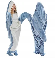 Koce - Koc Rekin Bluza Dla Dorosłych Piżama Gruby Ciepły Śpiwór Zimowy M 110-130cm - miniaturka - grafika 1