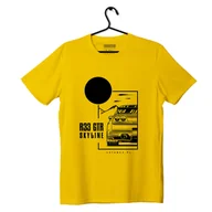 Odzież do sportów motorowych - T-shirt koszulka Nissan Skyline 33 GTR żółta-3XL - miniaturka - grafika 1