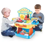 Zabawki AGD - NoName 3 w 1 zestaw Salon dla piesków + Kuchnia w przenośnej walizce W813A - miniaturka - grafika 1