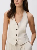 Marynarki i żakiety damskie - Reserved - Kamizelka z lnem - beżowy - miniaturka - grafika 1