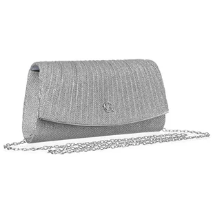 Brokatowa kopertówka Rovicky R-XS027 srebrna - ROVICKY - Torebki damskie - miniaturka - grafika 1