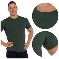 Koszulki męskie - Dark Khaki KOSZULKA MĘSKA T-shirt Bawełniany BASIC Gładka MORAJ r. 3XL - miniaturka - grafika 1