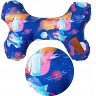 Zabawki dla psów - GRYZAK kostka dla dużego psa 14x25cm zabawka NIEBIESKA kosmos planety Ukory - miniaturka - grafika 1