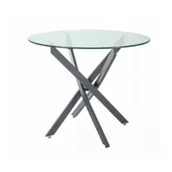 Stoły - Stół Agis Szkło Hartowane Stelaż Transparentny/ Czarny Mat Awangardowy - miniaturka - grafika 1