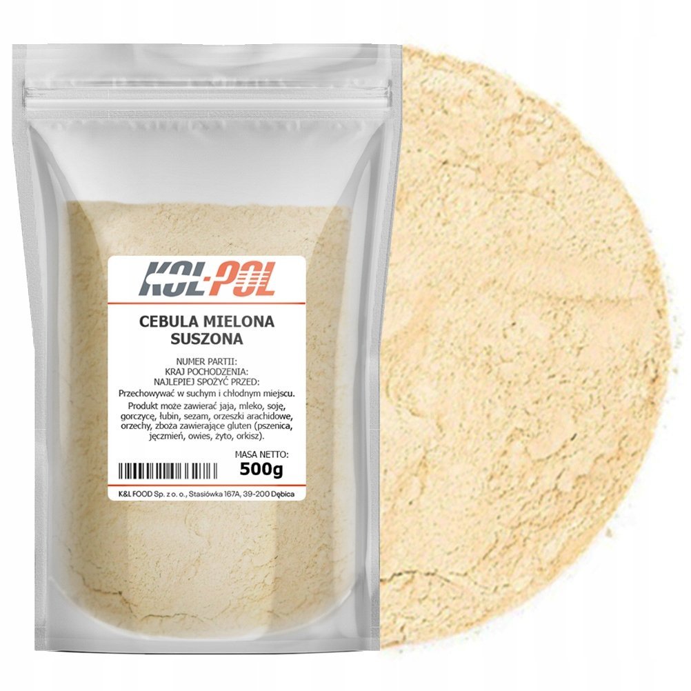 CEBULA MIELONA SUSZONA 500g Aromatyczna przyprawa wysoka jakość Kol-Pol