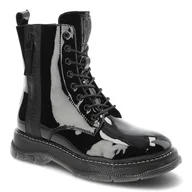 Botki damskie - Czarne Botki Big Star Damskie Skórzane Ocieplane Obuwie - miniaturka - grafika 1