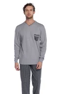 Piżamy męskie - Piżama męska OLIVER 3XL Szary - miniaturka - grafika 1